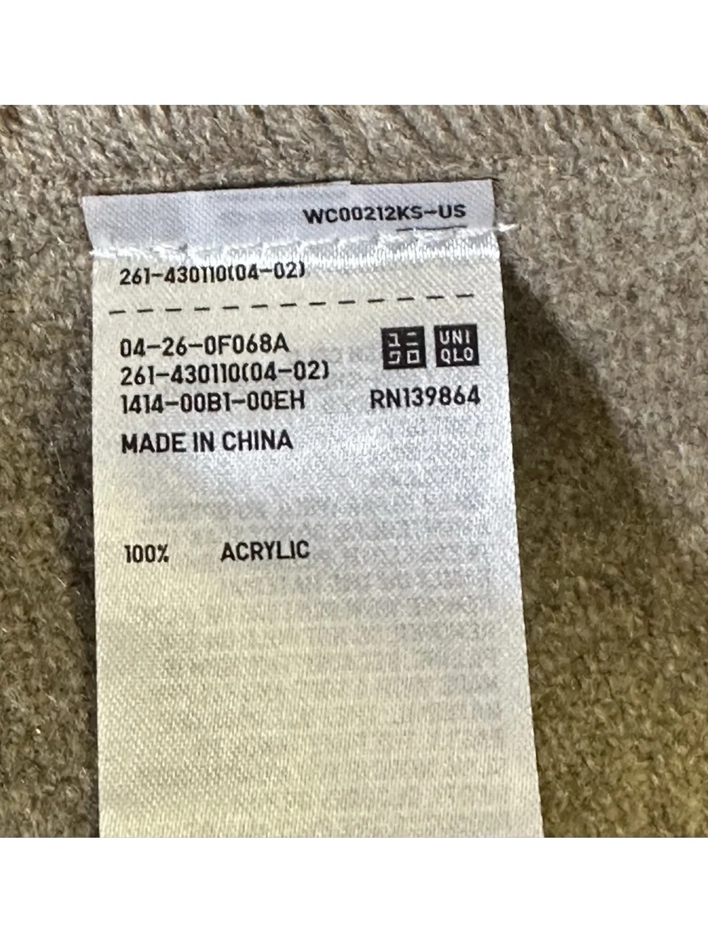 Uniqlo 2 Way Stole Scarf Womens Brown Wrap 100% Acrylic